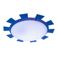 LED KINDERDECKENLEUCHTE Stahl Blau - Blau, Glas (35/35/8cm)