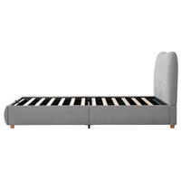 KINDER-POLSTERBETT 90x200 cm in Grau mit hydraulischem Stauraum - Grau, Textil (90/200cm) - IVMEU