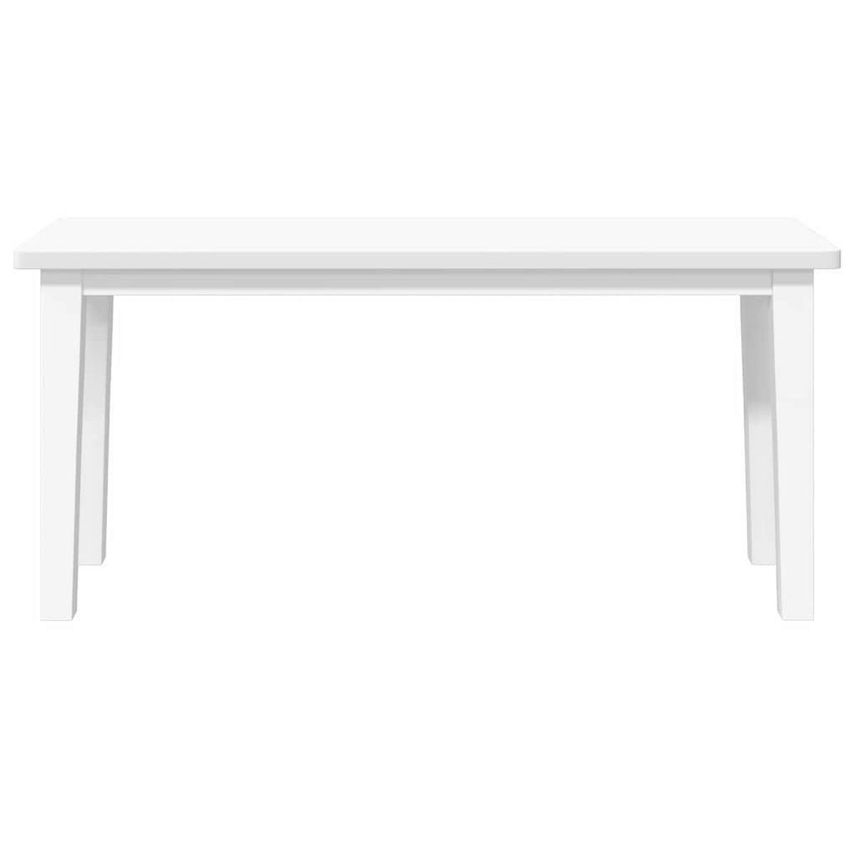 BANK 90 Cm Weiss Massivholz Gummibaum - Weiß, Naturmaterialen (30/45/90cm) - vidaXL