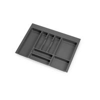 BESTECKEINSATZ Optima für Universalschublade, Modul 700mm, Kunststoff, Anthrazitgrau - Anthrazit, Kunststoff (49.6/6/66.9cm) - EMUCA
