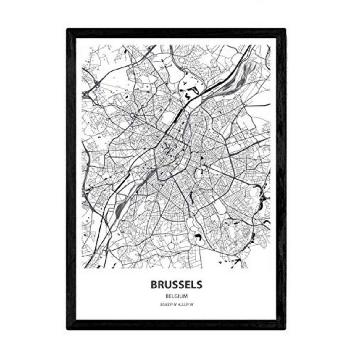 POSTER Brüssel - Belgien A3 Rahmenlos - Klar, Papier (29.7/5/42cm) - Nacnic
