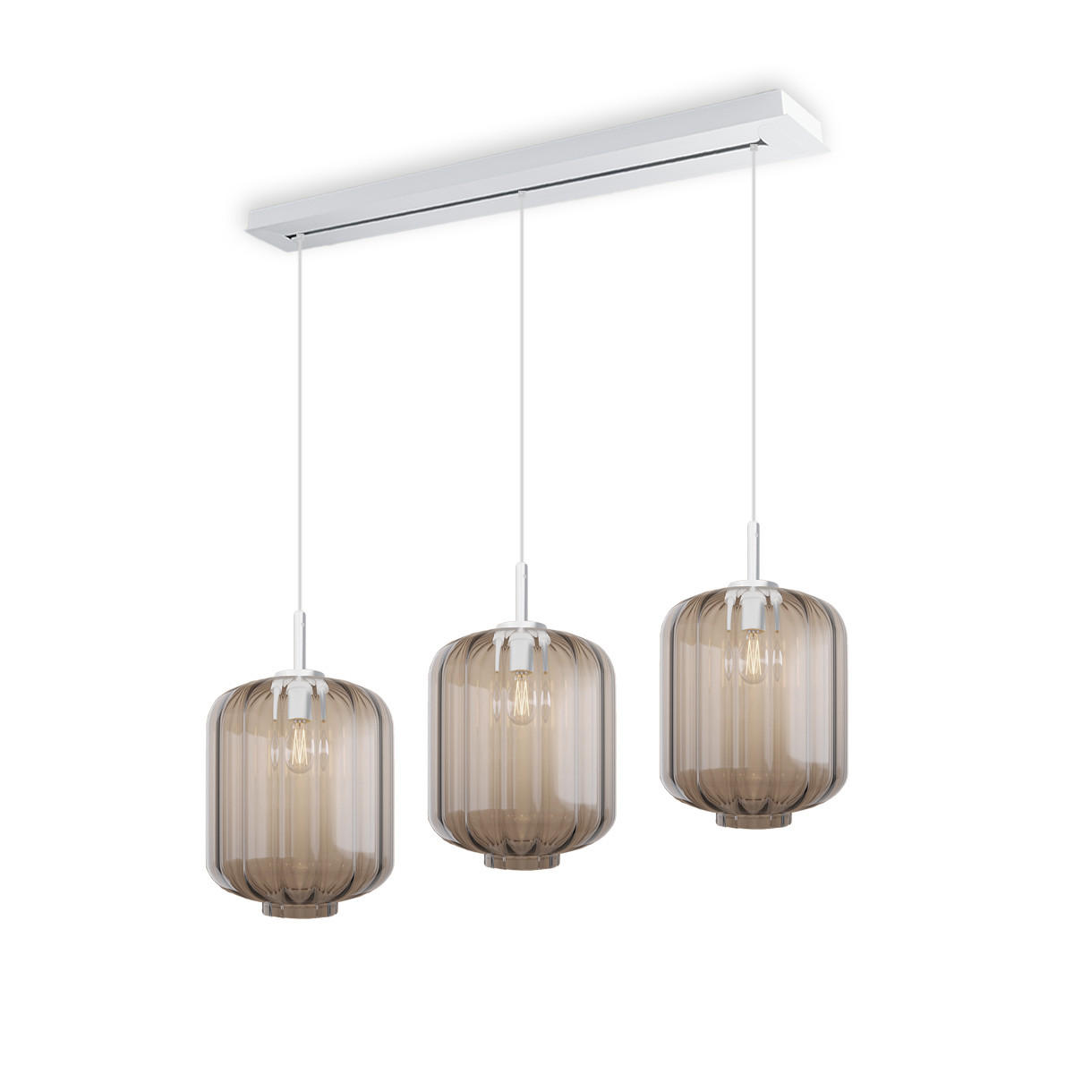 HÄNGELEUCHTE Velo 3-flammig Klar Ø 25cm - Klar/Weiß, Glas (25/25/27cm) - s.luce