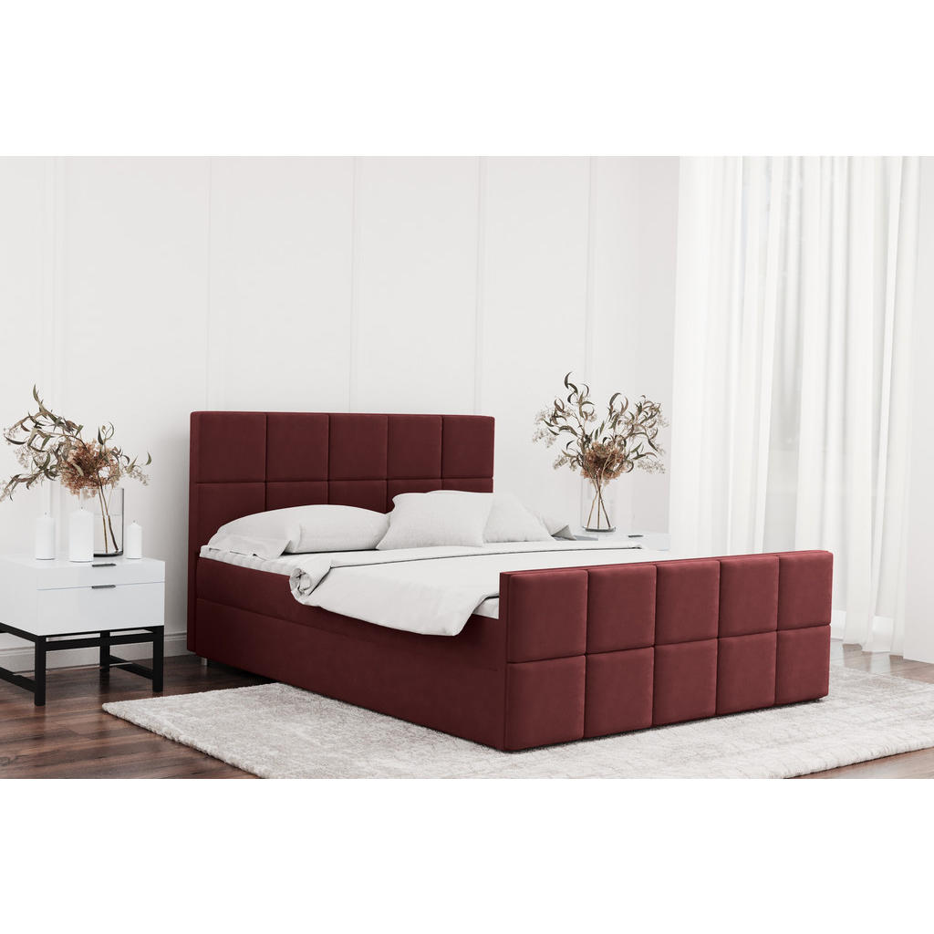 Thumbnail - Kaiser Möbel Boxbett, Rot, Textil, H2, Höhe ca. 20 cm, einzeln stellbar,Rechteckig, 160x200 cm, Schlafzimmer, Betten, Bo...