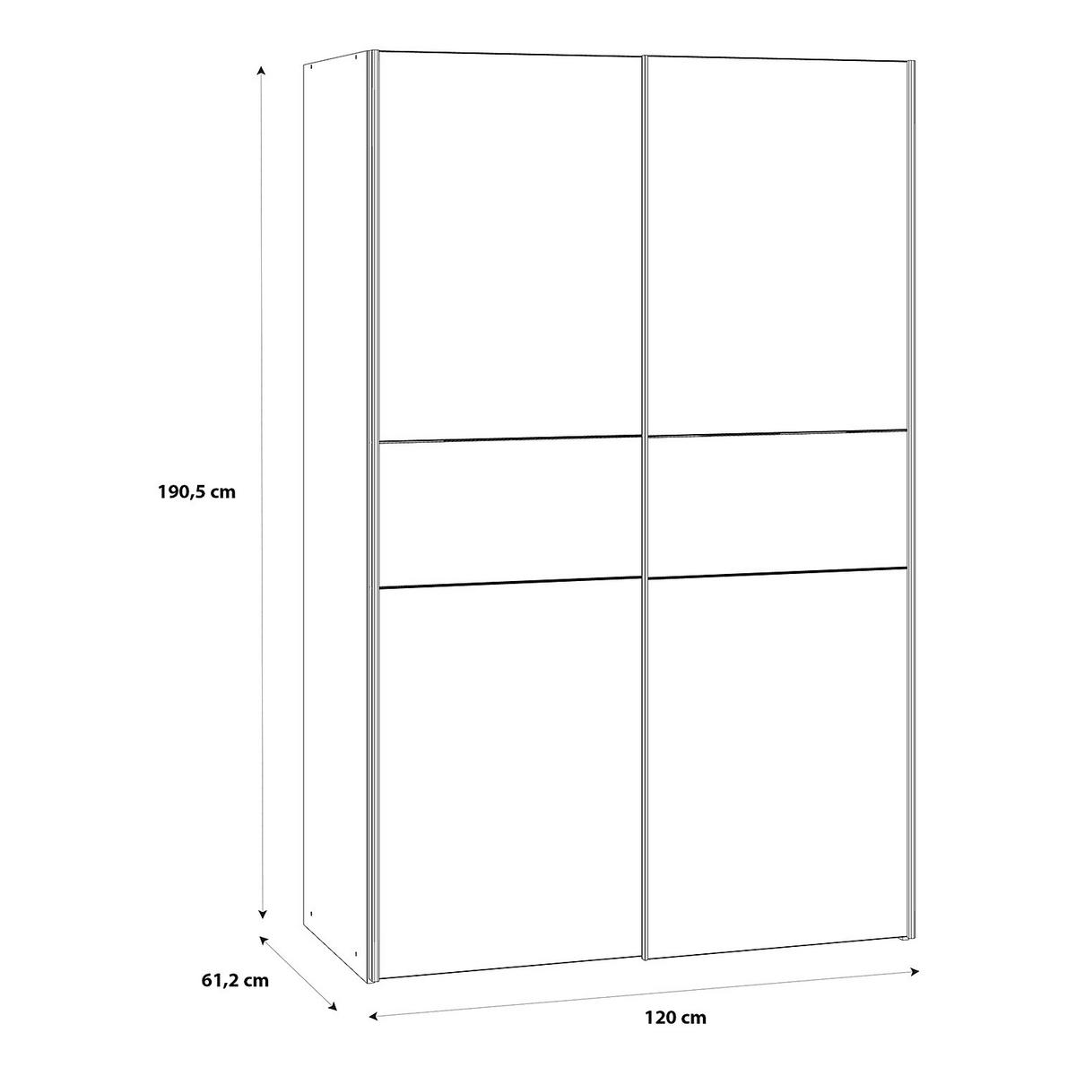 SCHWEBETÜRENSCHRANK - Anthrazit/Eiche Artisan, Holzwerkstoff/Metall (120/191/61cm) - home24