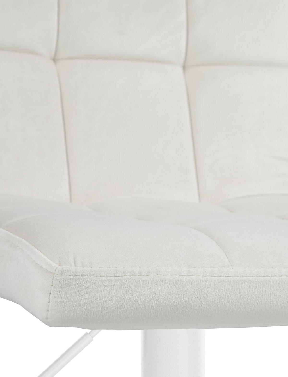 BARHOCKER BRISBAN Creme Samt Weiß - Creme, Textil/Metall (46/94/47cm) - DELUKE