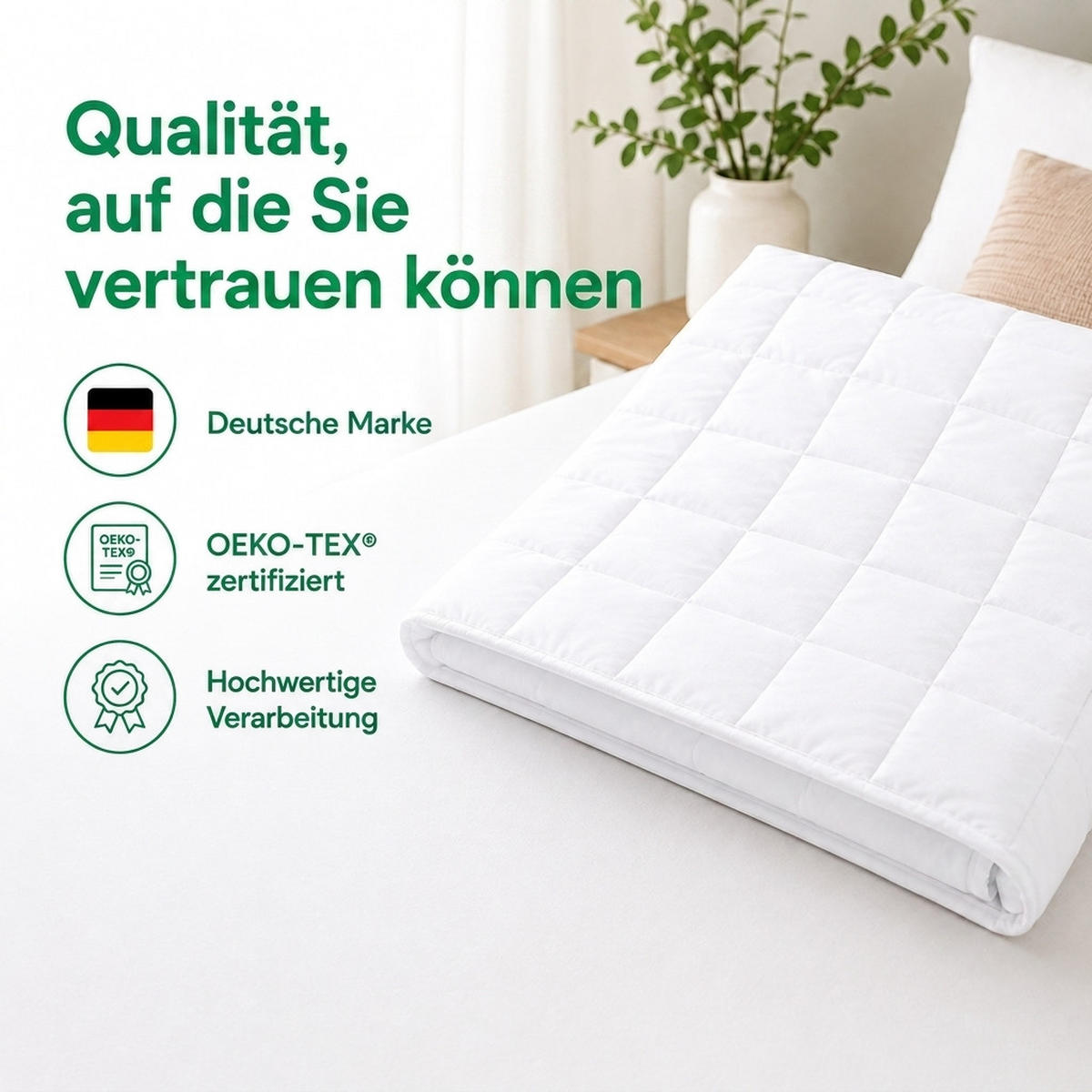 SOMMER Bettdecke 135x200 cm – Leichte Mikrofaser Steppdecke, Atmungsaktiv & Hautfreundlich, Waschbare Sommerdecke in Weiß - Weiß, Textil (135/200cm) - Schlaftroll