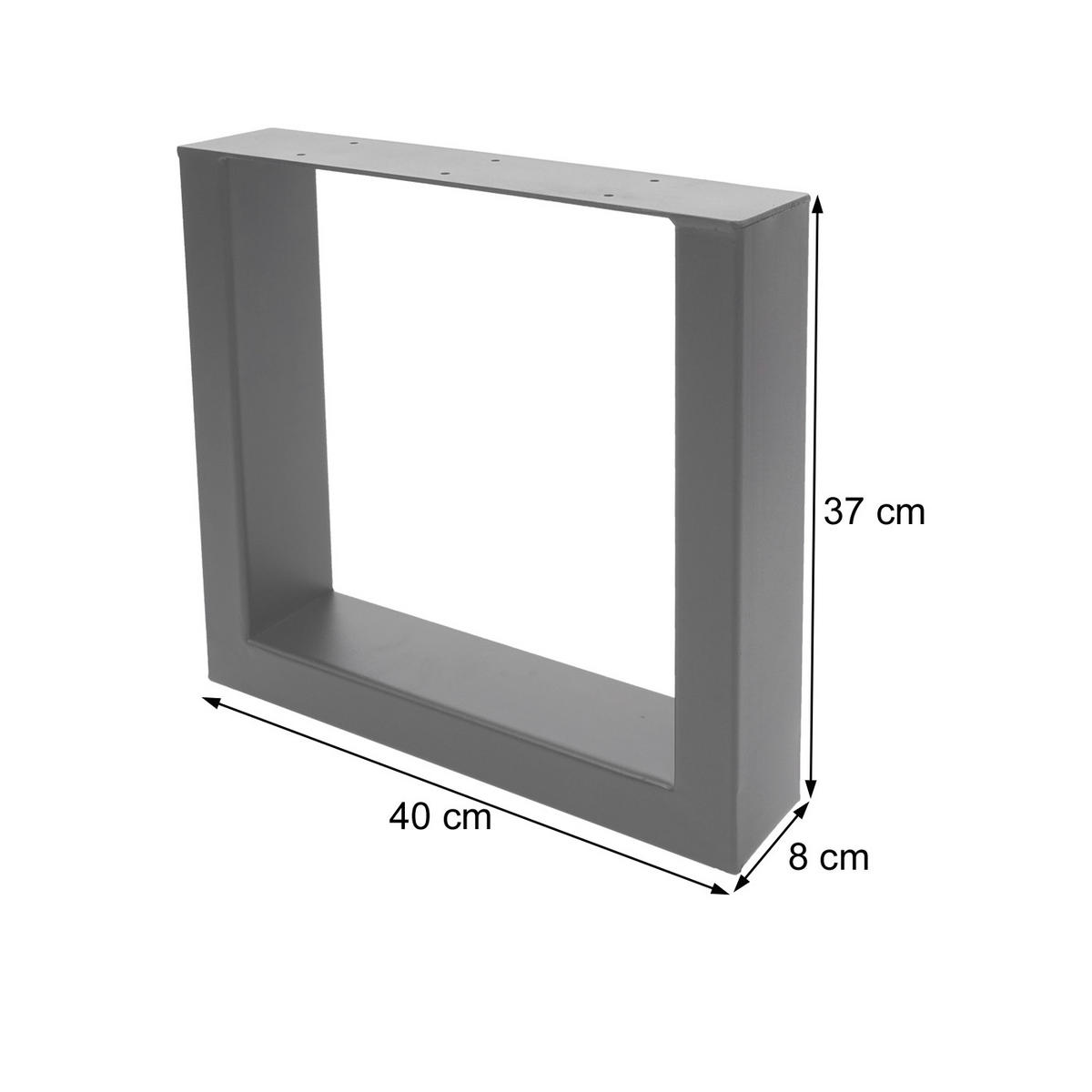TISCHBEIN Schwarz 2er-Set - Schwarz, Metall (40/37/8cm) - MCW