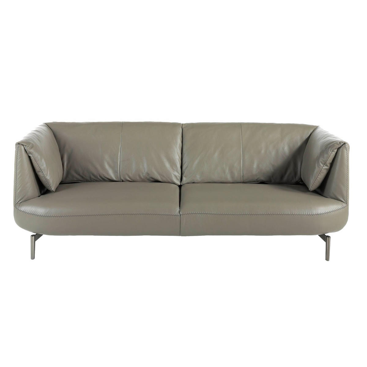 SOFA 3-Sitzer-Sofa aus grauem Leder 210/90/78 cm - Edelstahlfarben/Grau, Leder (210/78/90cm) - ANGEL CERDA