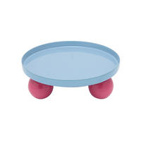SERVIERTABLETT Double Funky Blau 20/20/7 cm - Blau, Metall (20/7/20cm) - Present Time