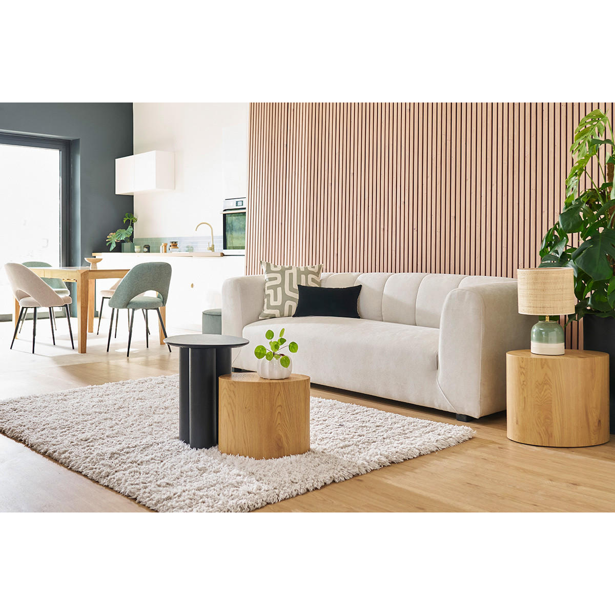 TEPPICH Recycelt Langflor Elfenbein 160x230 cm AIMEE - Beige, Textil (160/230cm) - Miliboo
