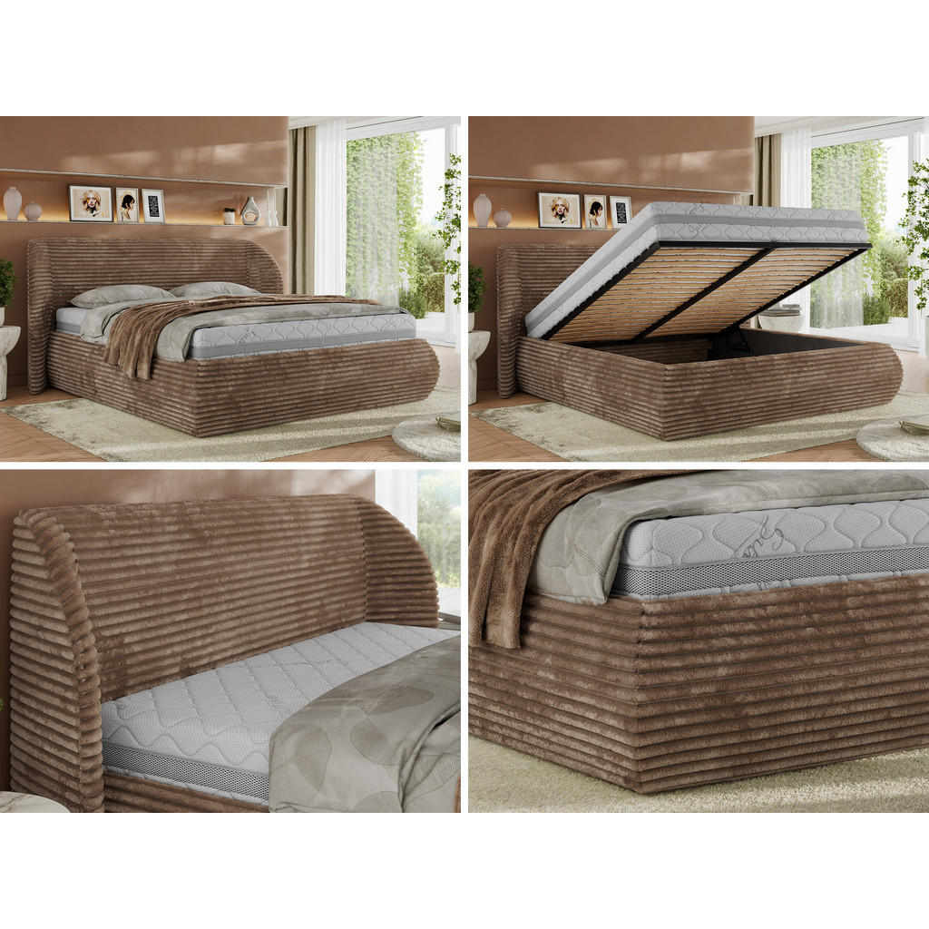 Thumbnail - MKS Polsterbett, Braun, Textil, H3, 7-Zonen, Rechteckig, 160x200 cm, Oeko-Tex®, Schlafzimmer, Betten, Polsterbetten