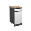 KÜCHENUNTERSCHRANK R-Line Weiß 40 cm, AP Eiche - Anthrazit/Weiß, Holzwerkstoff (40/81.6/60cm) - Vicco
