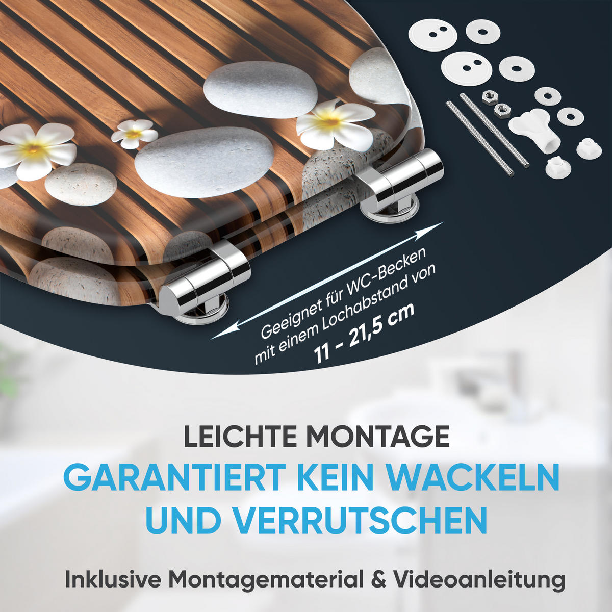 WC Sitz mit Absenkautomatik Zentara - Braun, Holzwerkstoff (38/6/47cm) - Sanilo