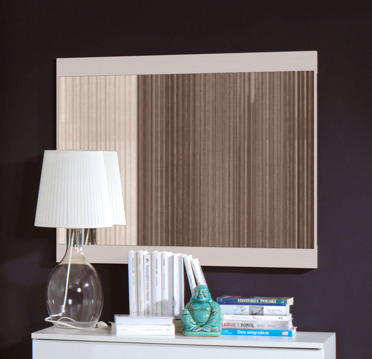 WANDSPIEGEL Siena weiß 77 / 3 / 68cm - Weiß, Holzwerkstoff (77/82/3cm) - Feldmann-Wohnen