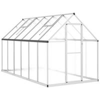 GEWÄCHSHAUS mit Fundamentrahmen Silber 334x169x195cm Aluminimum - Silberfarben, Metall (169/195/334cm)