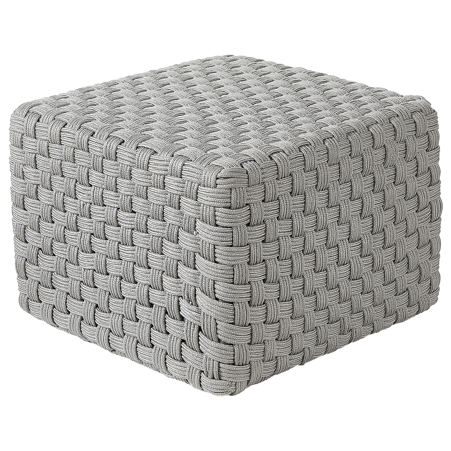 PUF Plast Šedý Nalli - šedá, textil (50/35/50cm) - Beliani