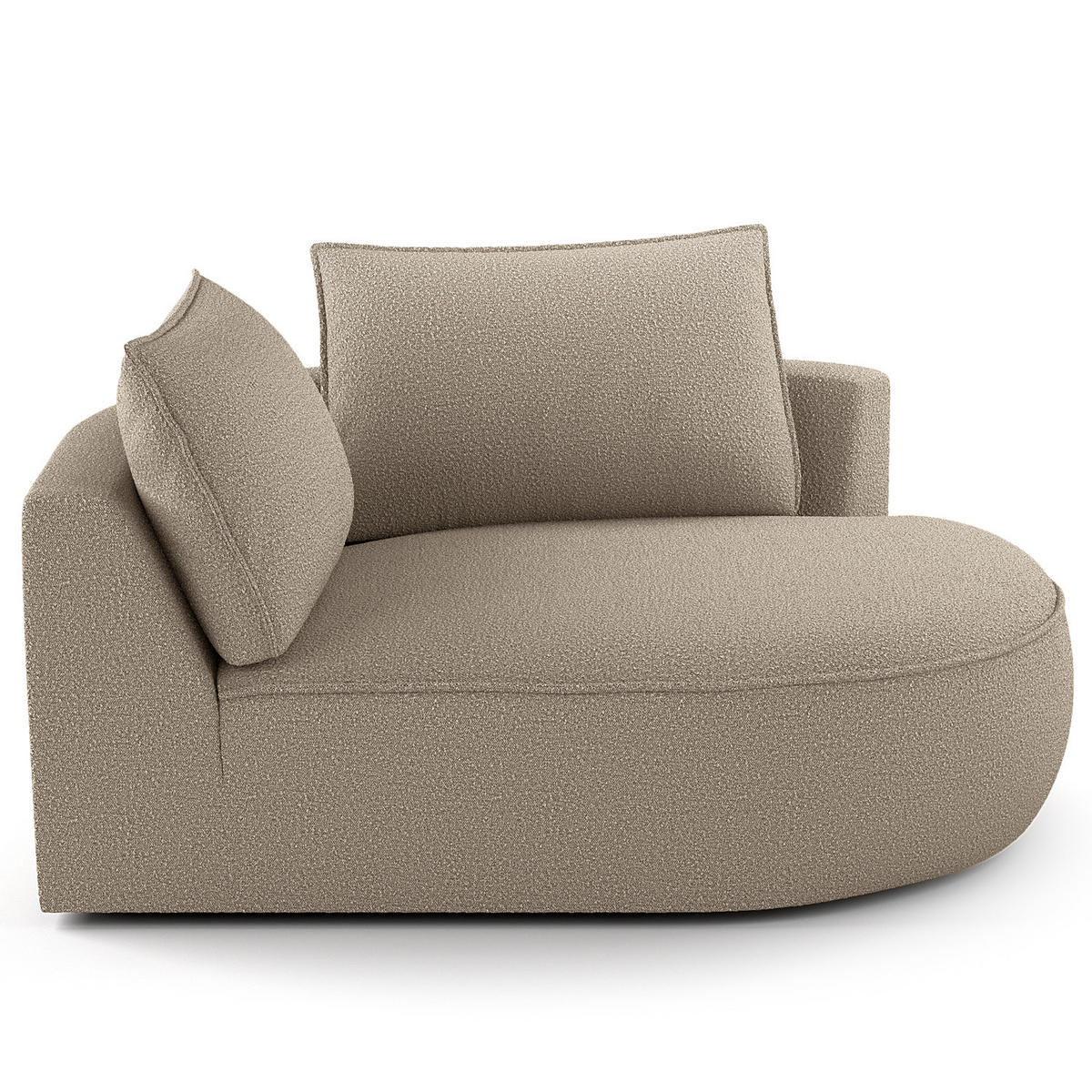OTTOMANE - modular - Beige/Schwarz, Kunststoff/Textil (126/82/154cm) - home24