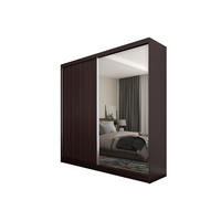 SCHWEBETÜRENSCHRANK PATRIZIA 200/216/61 cm 2-türig mit Spiegel Wengefarben - Wengefarben, Holzwerkstoff (200/216/61cm) - MASSENO