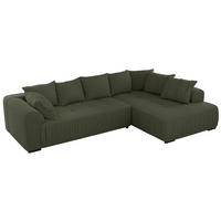 ECKSOFA ORTA Grün Boucle - Rechts - Schwarz/Grün, Textil (200/325cm) - MKS