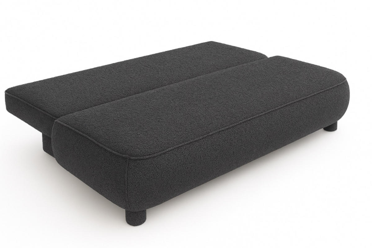 SOFA Dunkel Anthrazit MAJA Mit Schlaffunktion Boucle - Grau, Textil (209/96/96cm) - Sepro Meble