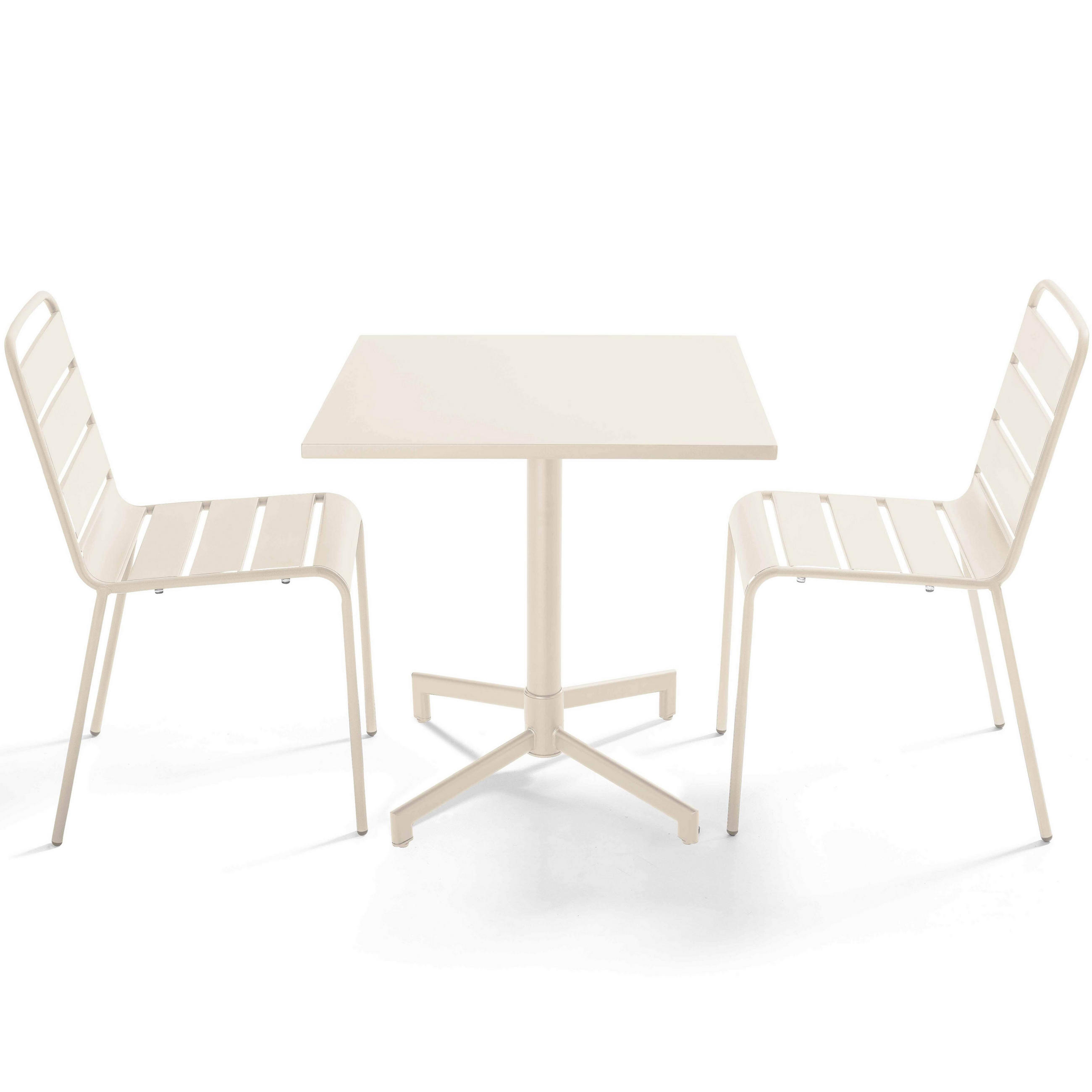 GARTENSET 3-tlg., Elfenbeinfarbe - Weiß, Metall - Oviala