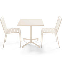 GARTENSET 3-tlg., Elfenbeinfarbe - Weiß, Metall - Oviala