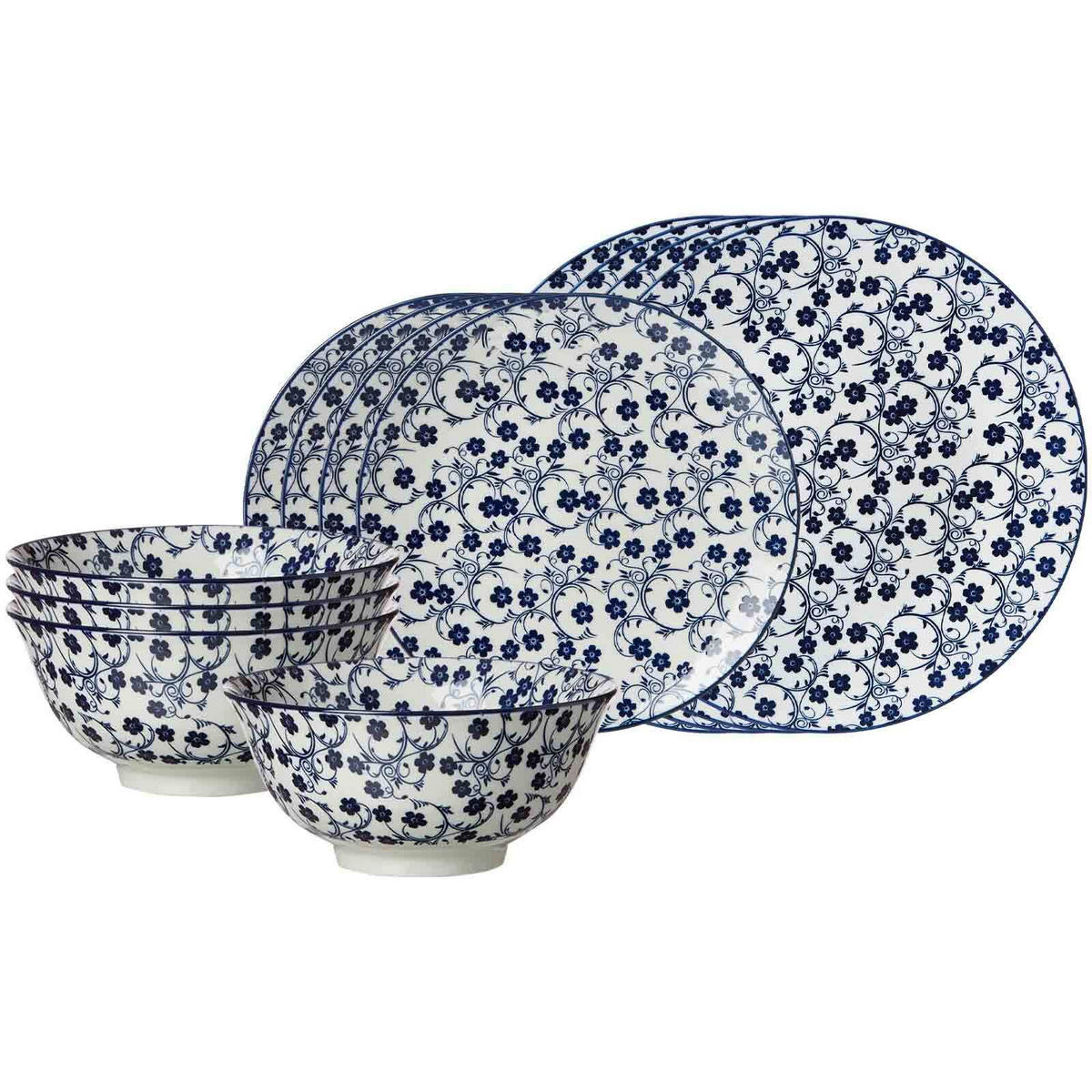 BASIC-SET Royal Sakura blau-weiß 12er Set - Blau/Weiß, Keramik (1/1/1cm) - Ritzenhoff Breker