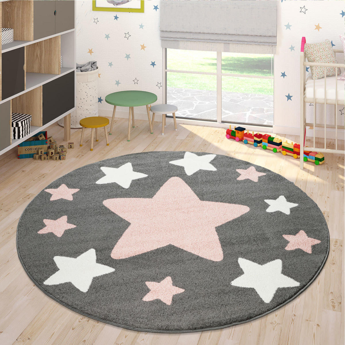 KINDERTEPPICH CAPRI 330 GRAU 200D - Grau, Kunststoff (200/200cm) - Paco Home