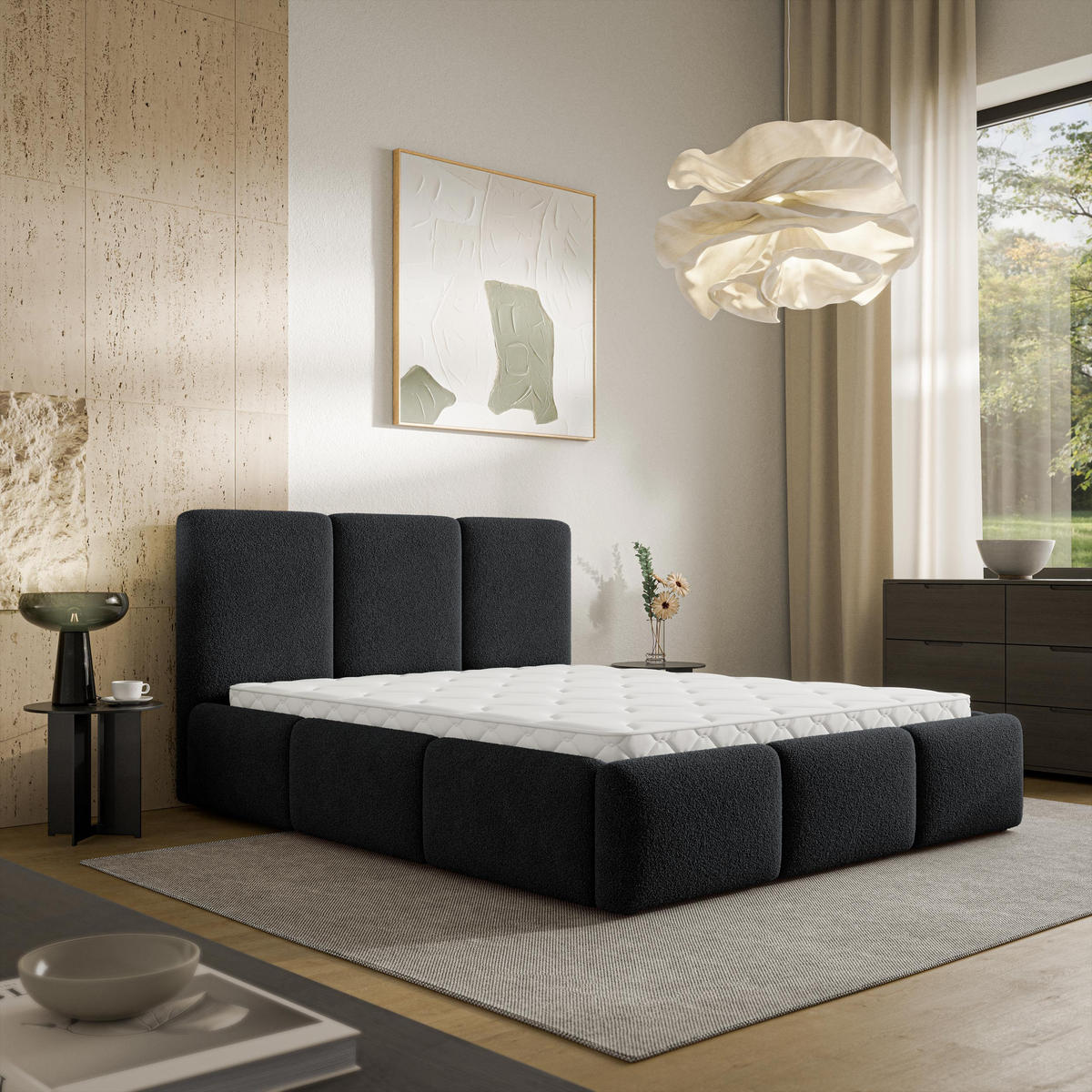 ČALOUNĚNÁ Postel ARSIL 160x200 cm Černá - černá, kompozitní dřevo/textil (160/200cm) - MASSENO