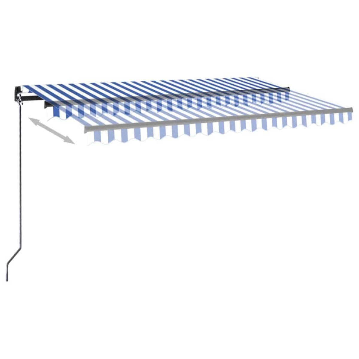 MARKISE Manuell Einziehbar 400x350 cm Blau und Weiß - Blau, Metall (400/1/400cm) - furnicato