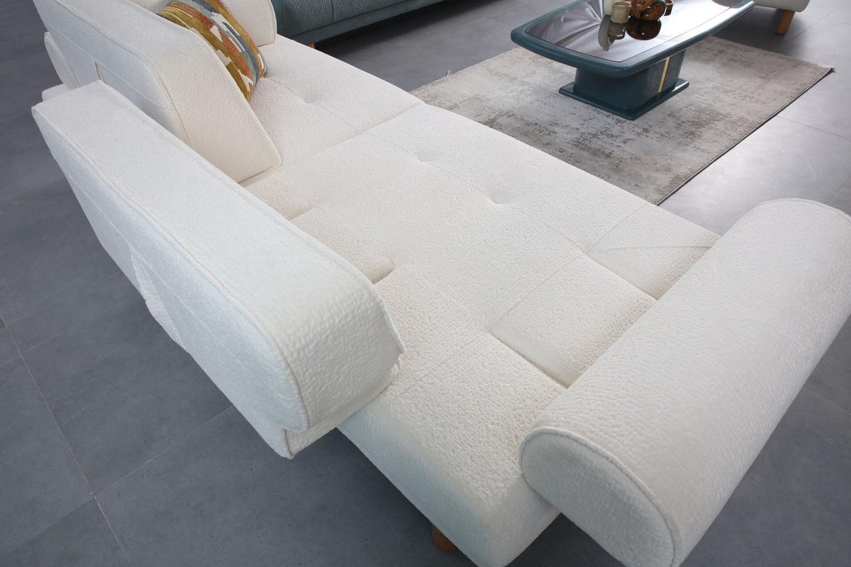 2-SITZER Sofa SADE, Creme - Creme, Leder/Holz (195/85/85cm) - Villa Möbel