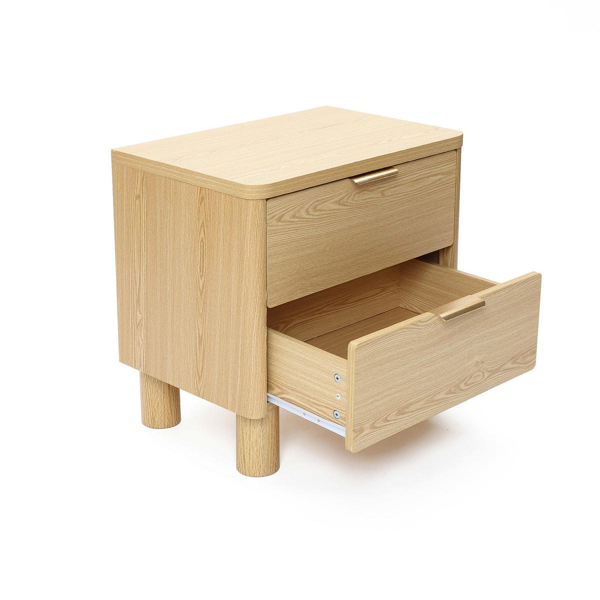 NACHTTISCH Modern mit 2 Schubladen, Holzoptik | B59 x T39 x H55 cm - Braun, Holzwerkstoff (59/55/39cm) - Hometopia