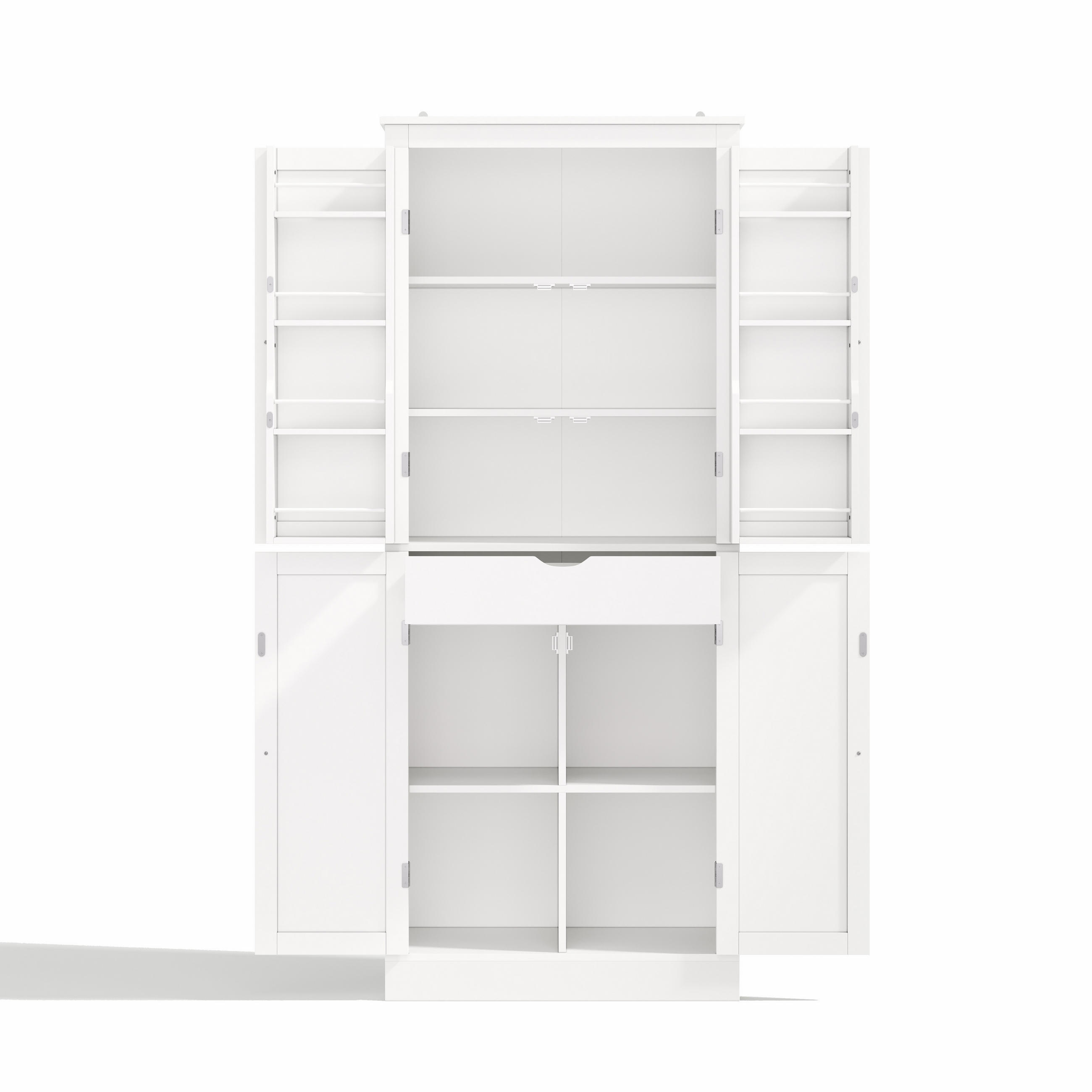 GESCHIRRSCHRANK 75/40/180 cm Weiß mit 2 Regaltüren, Staufächern und innenliegender Schublade - Weiß, Holz (75/180/40cm) - Oxeza