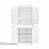 GESCHIRRSCHRANK 75/40/180 cm Weiß mit 2 Regaltüren, Staufächern und innenliegender Schublade - Weiß, Holz (75/180/40cm) - Oxeza