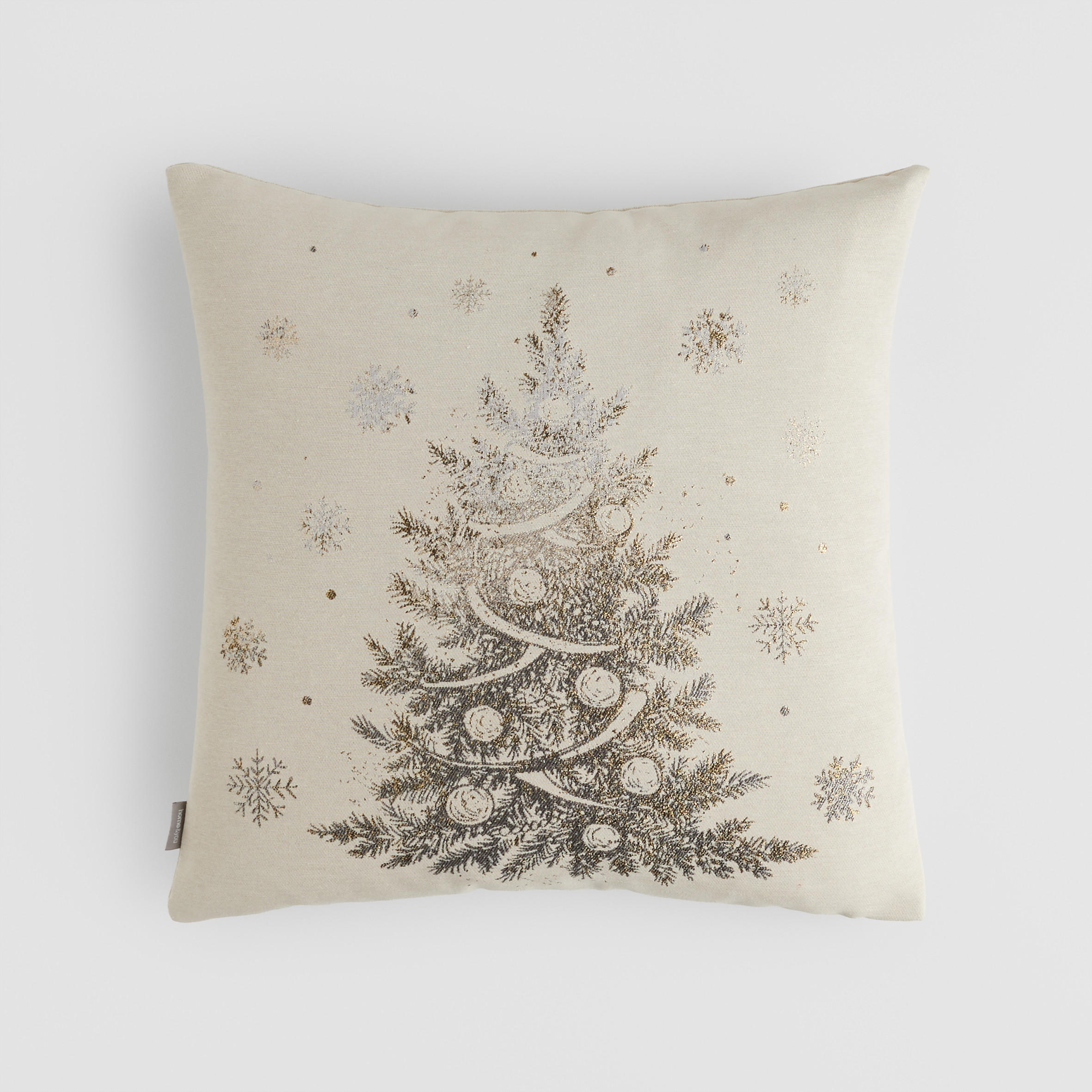 KISSENBEZUG Holis, 45x45cm, Beige, Weihnachten Kissenhülle, Weihnachtsdeko, Christmas, Weihnachtsmotiv Sofakissen Dekokissenbezuge - Beige, Kunststoff (45/45cm) - home&you