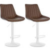 BARHOCKER 2er Set Lederlook braun - Braun, Textil/Metall (49.5/91/50cm) - CLP