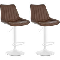 BARHOCKER 2er Set Lederlook braun - Braun, Textil/Metall (49.5/91/50cm) - CLP