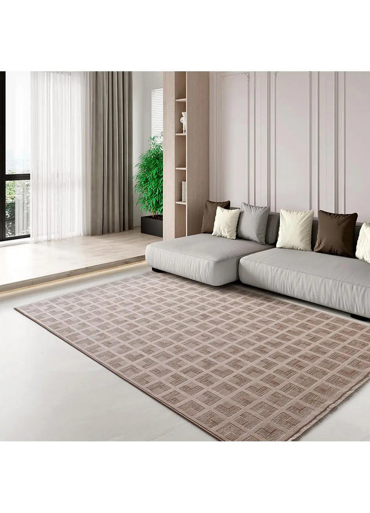 KURZFLORTEPPICH Beige Ona 120/160 cm - Beige, Naturmaterialien/Textil (120/160cm) - Atticgo