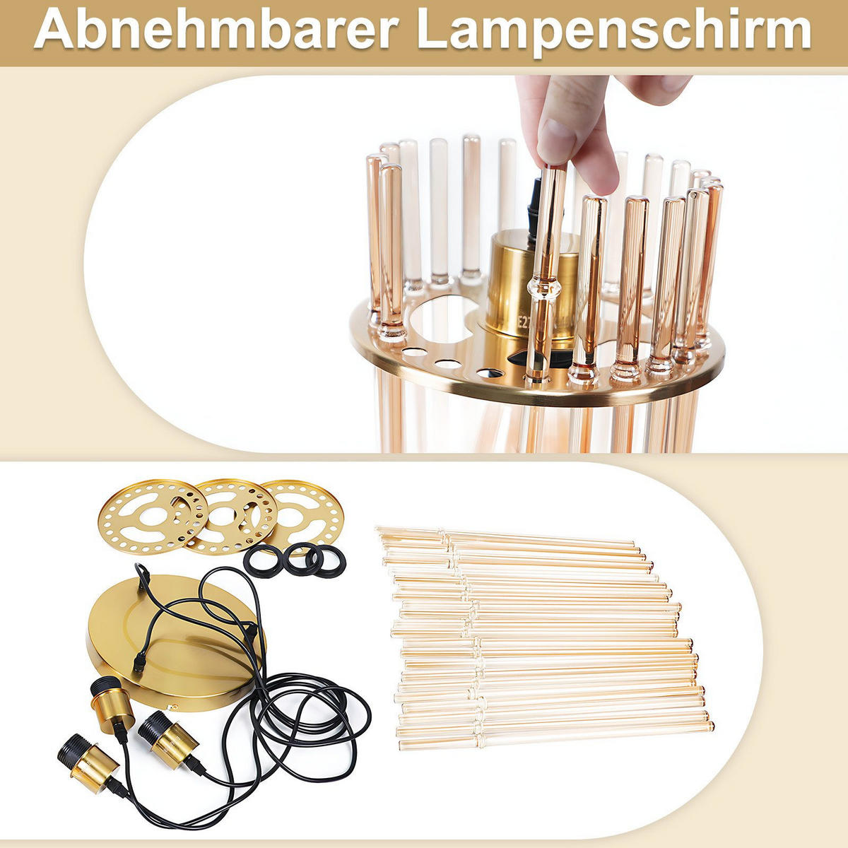 PENDELLEUCHTE BARRETT Ⅲ 25/25/150 cm - Goldfarben, Metall (25/25/150cm) - Nettlife