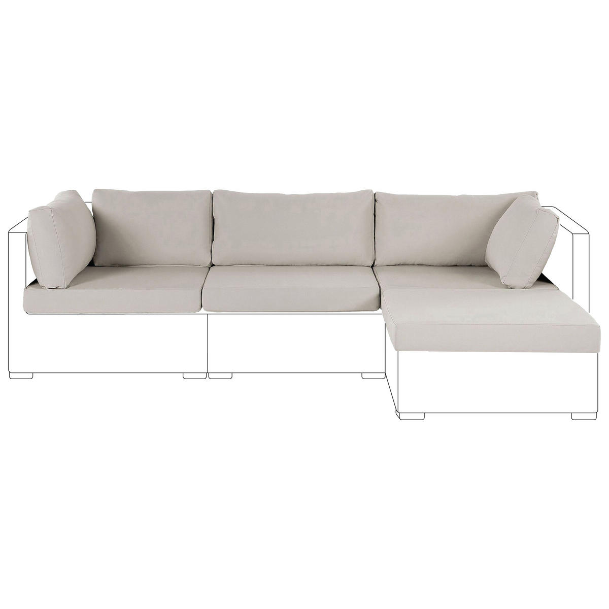 OUTDOOR-KISSENBEZUG-SET Beige Sano - Beige, Textil (76/76cm) - Beliani