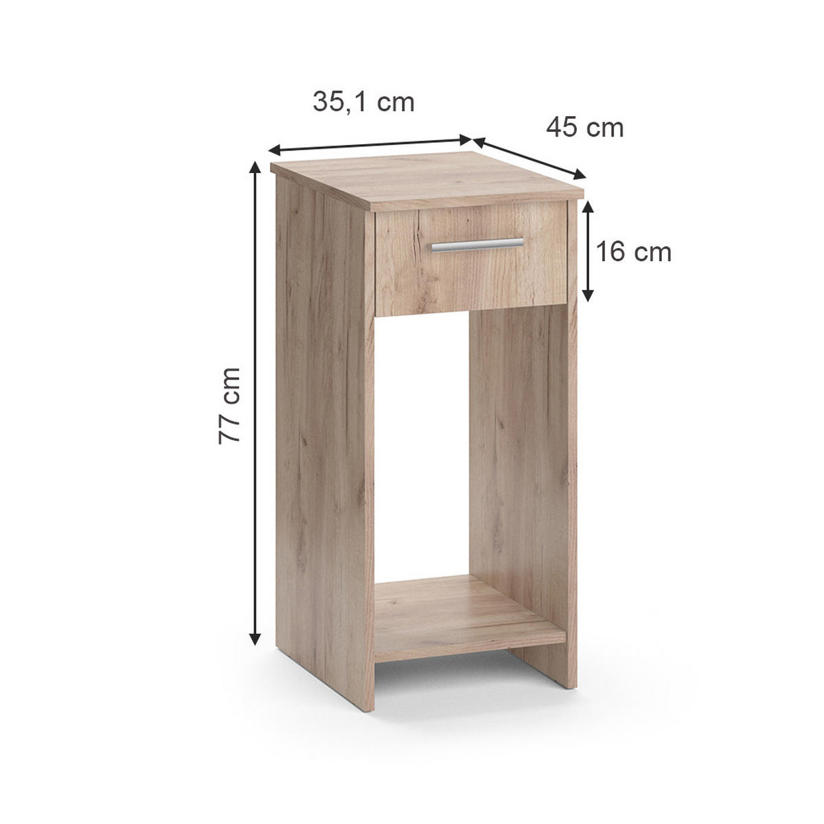 PC-SCHRANK Odin Sonoma 35.1 x 45 cm - Sonoma Eiche, Holzwerkstoff (45/35.1/77cm) - Vicco