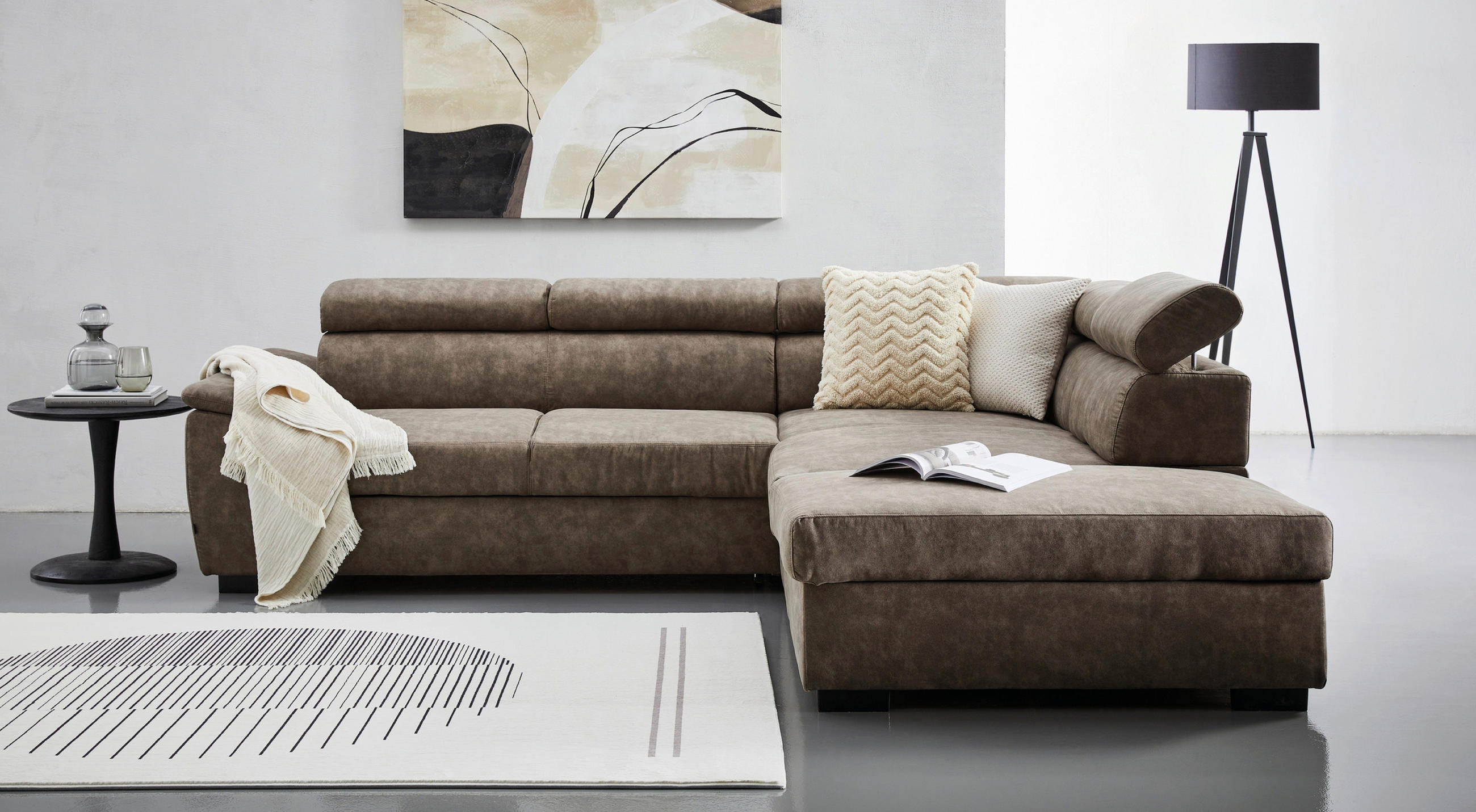 Hnědá rohová sedačkas