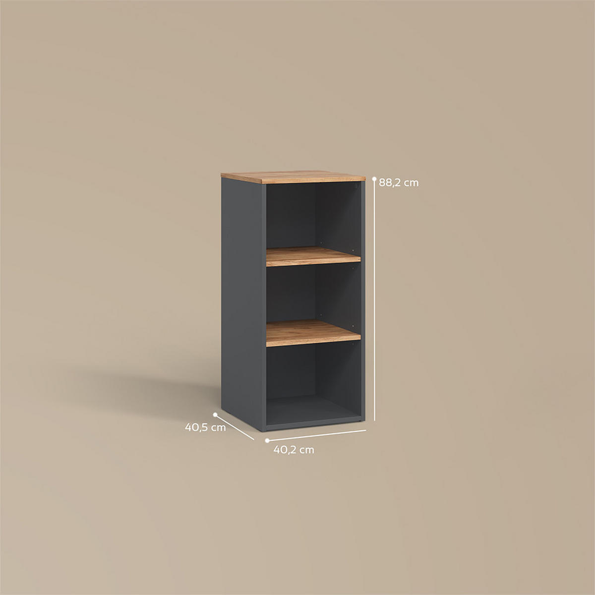 WASCHMASCHINENSCHRANK Paolina Anthrazit/Goldkraft Eiche 40.2 x 88.2 cm - Anthrazit/Eiche Wotan, Holzwerkstoff (40.2/88.2/40.5cm) - Livinity®