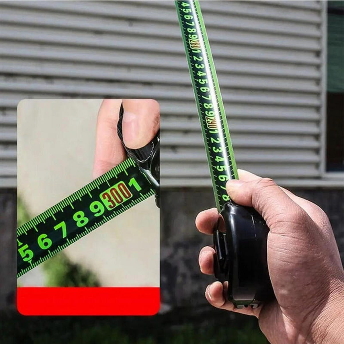 MASSBAND – 2 Stück – Schwarze, fluoreszierende Lineale – Hochpräzise, verstärkt, stoßfest, verschleißfest – 10 Meter x 25 Millimeter - Schwarz, Metall (1000/2.5/1cm) - DCA