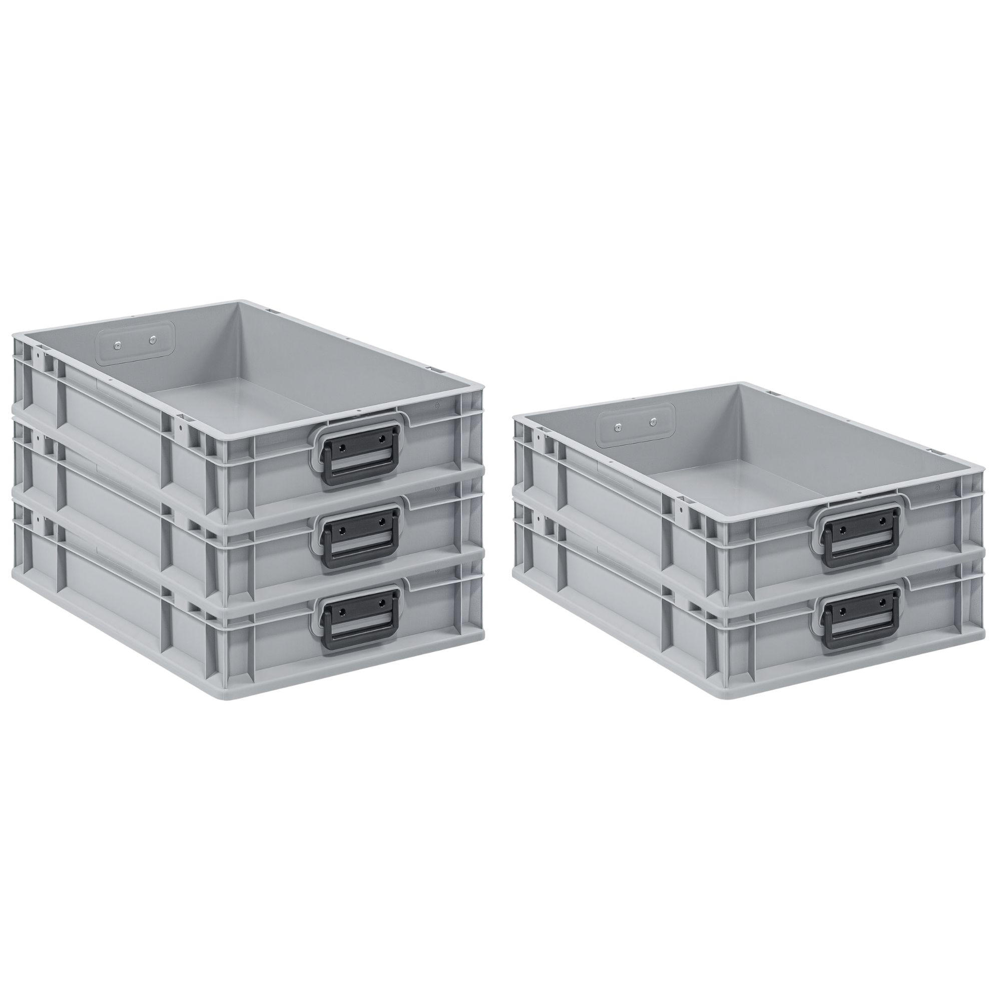 EUROBOX 5x Nextgen Portable Duo 12x40x60cm 23 Liter - Grau, Kunststoff (40/12/60cm) - PROREGAL