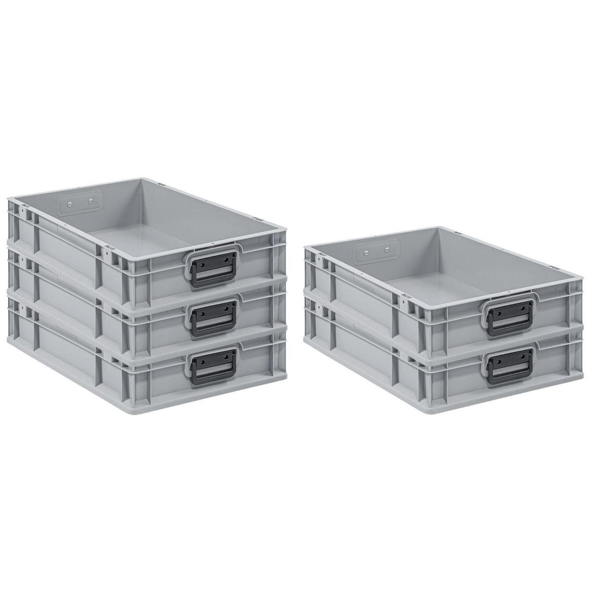 EUROBOX 5x Nextgen Portable Duo 12x40x60cm 23 Liter - Grau, Kunststoff (40/12/60cm) - PROREGAL
