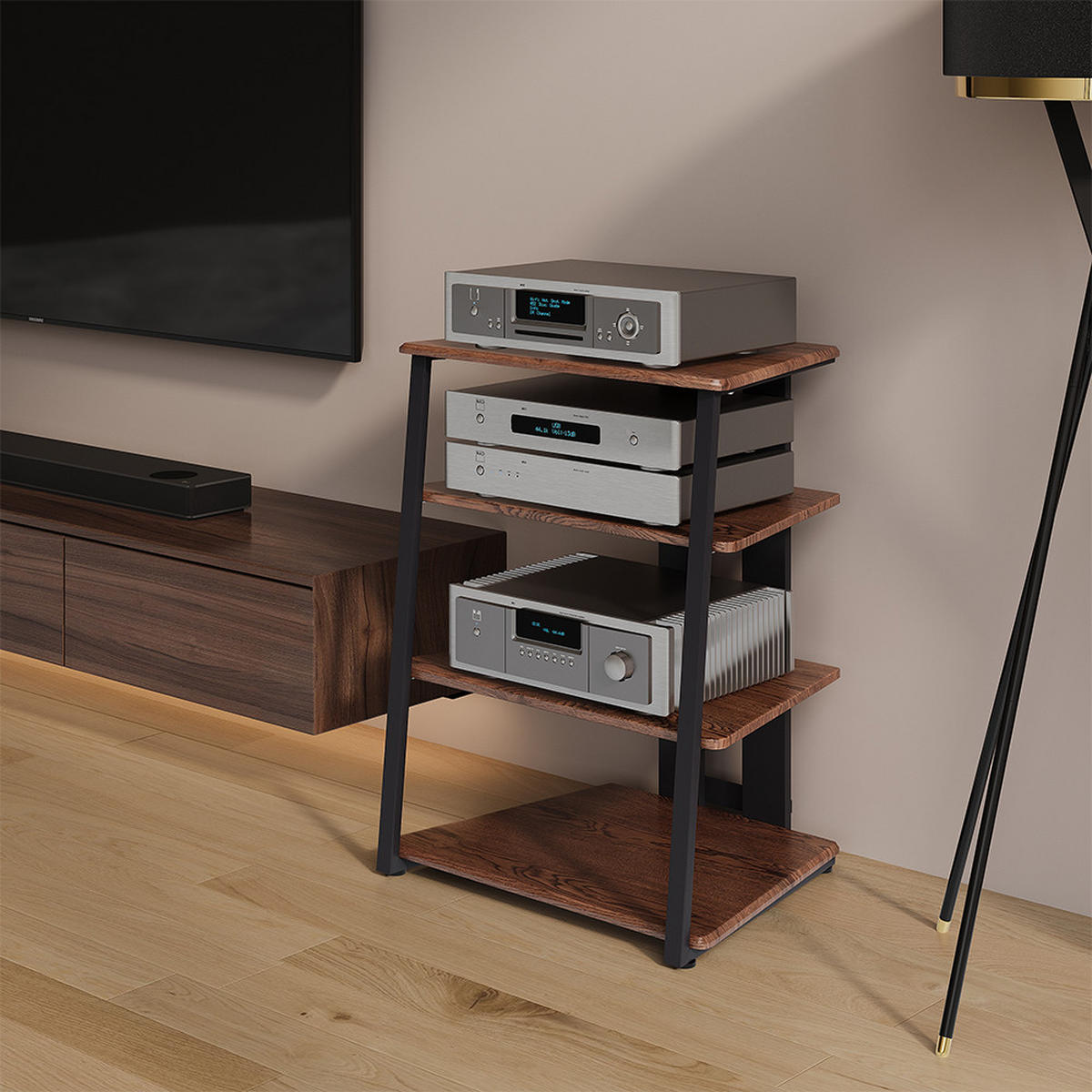 ÚLOŽNÁ POLICE Tonar Rustikální dub/černá - divoký dub, kompozitní dřevo (61/78/53cm) - Vicco