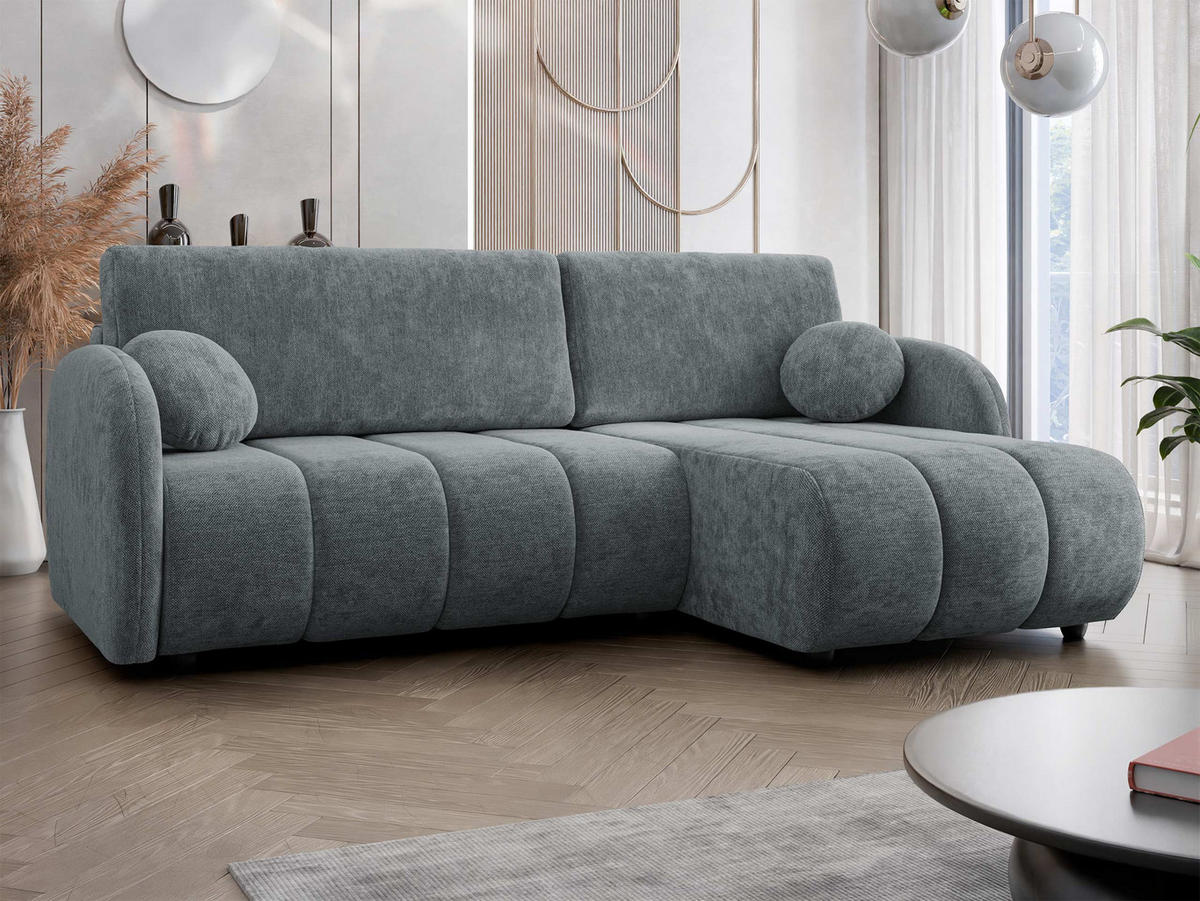 ECKSOFA Zara 2rLC - Schwarz/Grau, Holz/Kunststoff (233/160cm) - MIRJAN24