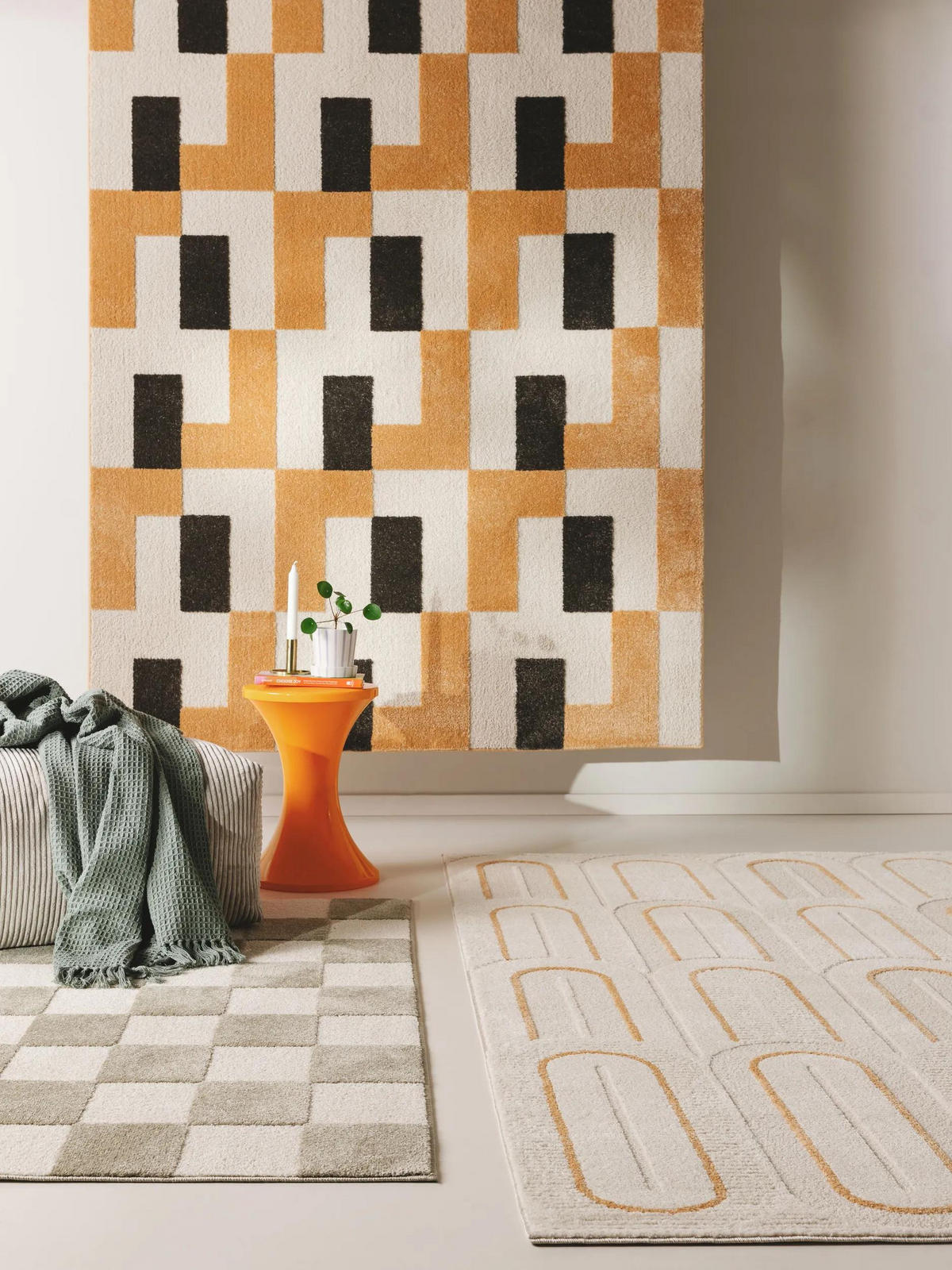 TEPIH Marta Zelena/Bijela 120x170 cm - zelena, tekstil/plastika (120/170cm) - benuta Pop