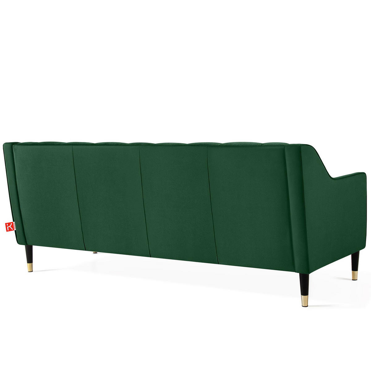 3-SITZER-SOFA NOMUS 3-Sitzer Velours, gesteppt, Dunkelgrün - Wengefarben/Dunkelgrün, Holz/Holzwerkstoff (192/78/80cm) - KONSIMO®
